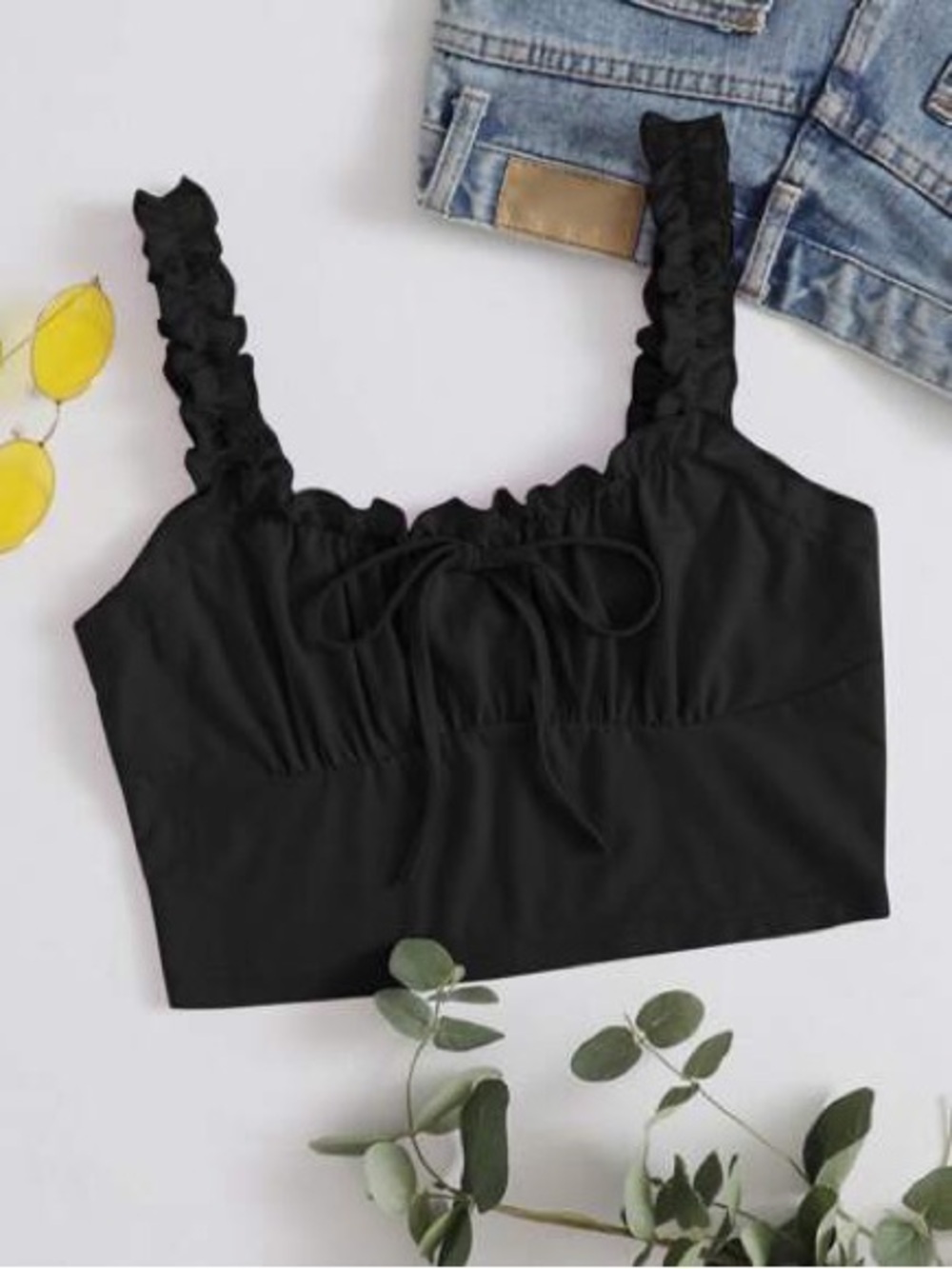 CROP TIE FRONT TANK